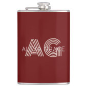 Moderne Beige Monogram Flachmann (Vorderseite)