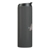 Moderne Beige Monogram Thermosbecher (Nach links gedreht)