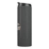 Moderne Beige Monogram Thermosbecher (Nach rechts gedreht)