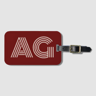 Moderne Beige Monogram und Wein Gepäckanhänger