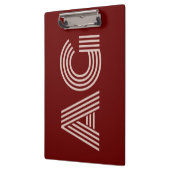 Moderne Beige Monogram und Wein Klemmbrett (Links)