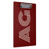 Moderne Beige Monogram und Wein Klemmbrett (Rechts)