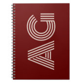 Moderne Beige Monogram und Wein Notizblock (Vorderseite)