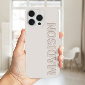 Moderne beige Monogramm Name iPhone Hülle