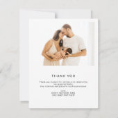 Moderne Beige Multi 3 Foto Babydusche Vielen Dank (Rückseite)