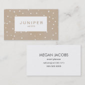 Moderne beige Naturpolka-Punkte Visitenkarte (Vorne/Hinten)