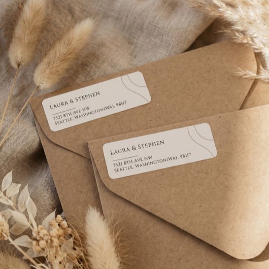 Moderne Beige-Neutral-Paare-Rücksendeadresse