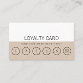Moderne Beige Neutral Trendy Elegant Einzigartig 6 Treuekarte (Vorderseite)