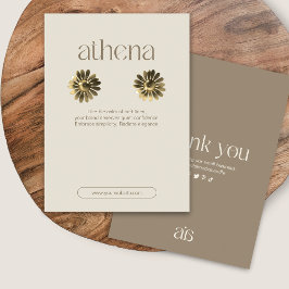 Moderne Beige-Ohrring-Schmuckkarte