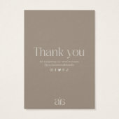 Moderne Beige-Ohrring-Schmuckkarte (Rückseite)