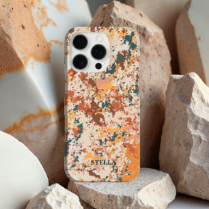 Moderne Beige Orange Camouflage Army Personalisier iPhone 16 Pro Hülle