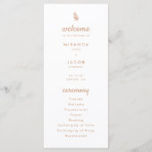 Moderne Beige Palm Leaf Sommerhochzeit Programm (Vorderseite)