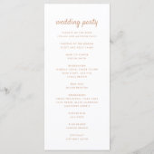 Moderne Beige Palmwedel Sommerhochzeit Programm (Rückseite)
