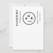 Moderne Beige Pass Monogram Wedding Einladung (Vorderseite)