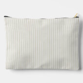 Moderne Beige Petite Pinstripes Zubehörtasche (Rückseite)