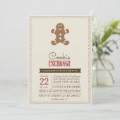 Moderne beige Plätzchen-Austausch-Einladung Einladung (Stehend Vorderseite)