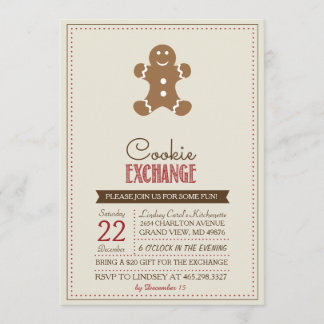 Moderne beige Plätzchen-Austausch-Einladung Einladung