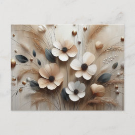 Moderne beige-rosa 2 Blume Postkarte