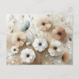 Moderne, beige-rosa 3 Blume Postkarte