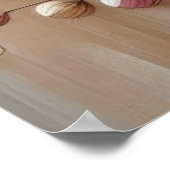 Moderne beige-rosa Blume 34 Poster (Ecke)