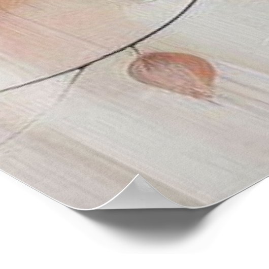 Moderne beige-rosa Blume 41 Poster (Ecke)