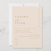 Moderne Beige Script Wedding Einladung (Vorderseite)