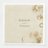 Moderne Beige Sommerhochzeit Serviette (Vorderseite)