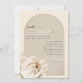 Moderne Beige Steppdecke Einladung (Vorderseite)