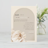 Moderne Beige Steppdecke Einladung (Stehend Vorderseite)