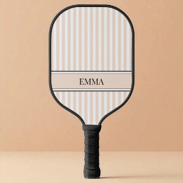 Moderne Beige Streifen Eleganter Schwarzer Individ Pickleball Schläger