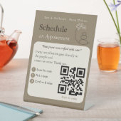 Moderne Beige Terminplan QR-Code-Schild Sockelschild (In Situ)