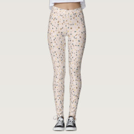 Moderne beige Terrazzo Muster Leggings