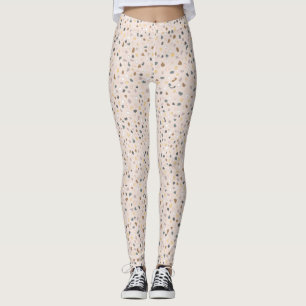 Moderne beige Terrazzo Muster Leggings