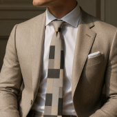 Moderne Beige- und Schwarze Geometrie Krawatte