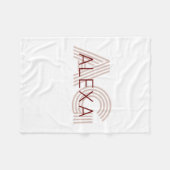 Moderne Beige- und Weinmonogramm Fleecedecke (Vorderseite (Horizontal))