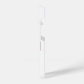 Moderne Beige- und Weinmonogramm iPhone Hülle (Linke Seite)