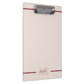 Moderne Beige- und Weinmonogramm Klemmbrett (Rechts)