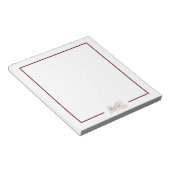Moderne Beige- und Weinmonogramm Notizblock (angewinkelt)