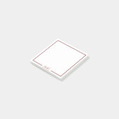 Moderne Beige- und Weinmonogramm Post-it Klebezettel (angewinkelt)