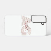 Moderne Beige- und Weinmonogramm Samsung Galaxy Hülle (Rückseite (Horizontal))