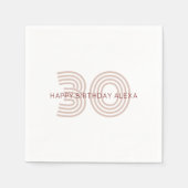 Moderne Beige- und Weinmonogramm Serviette (Vorderseite)