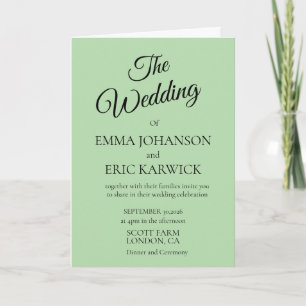 Moderne beige und weiße einfache Hochzeitseinladun Karte