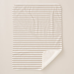 Moderne, beige und weiße Streifen sind elegant Sherpadecke