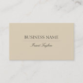 Moderne Beige Visitenkarte (Vorderseite)