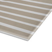 Moderne, beige, weiße Streifen im Design elegant Schneidebrett (Ecke)