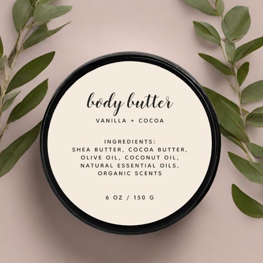 Moderne, beigefarbene Zutaten Runder Aufkleber