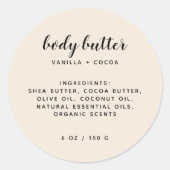 Moderne, beigefarbene Zutaten Runder Aufkleber (Vorderseite)