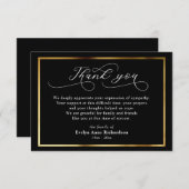 Moderne Beileid-Bestätigung Gold-Script-Karte Dankeskarte (Vorne/Hinten)