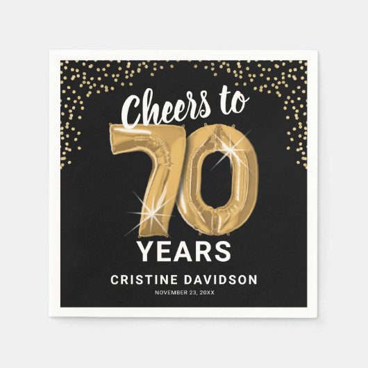 Moderne Bejubeln zu 70 Jahren Erwachsenen zum Gebu Serviette (Vorderseite)