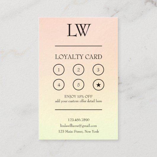 Moderne Belohnung für Berufliche Makeup-Künstler Treuekarte (Rückseite)